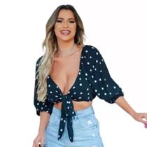 Cropped Blusa Plus Size Ciganinha Manga Princesa Moda - Josy