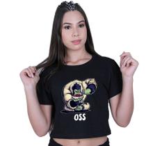 Cropped Blusinha Blogueira Algodão Luta Jiu Jitsu Oss Gorila