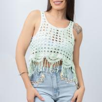 Cropped Blusinha Feminino Tricot Modal Tendência Verão Moda Praia 2025