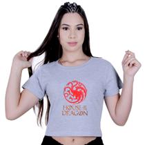 Cropped Blusinha Manga Curta Gola Redonda Série House Of The Dragon