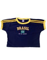 Cropped Brasil Bordada Feminina