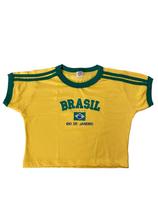 Cropped Brasil Bordada Feminina Cropped Brasil Bordada Feminina