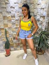 Cropped Brasil Regata Feminina Moda Blogueira Tendência