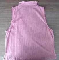 Cropped c/gola canelado tam. m rosa claro