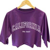 Cropped California Usa Coast Moda Gringa Algodão Flanelado Ts