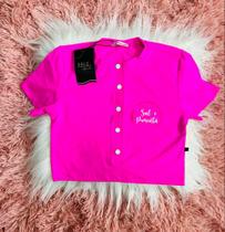 Cropped camisa sal e pimenta