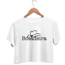 Cropped Camiseta 100% Algodão Boiadeira Ana Castela Blusa Feminina
