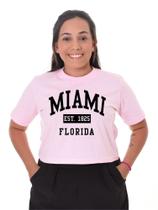 Cropped Camiseta Algodão Miami Florida Blusinha Feminina Academia Cropped Camiseta Algodão Miami Florida Blusinha Feminina Academia