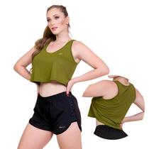 Cropped Camiseta Regata Fitness FemininoDryFit Atividade Físicas Academia -