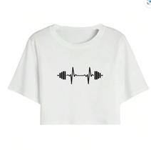Cropped Camiseta T Shirt Top Feminino Algodão Blusinha Batimentos Halter Academia Treino