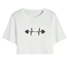 Cropped Camiseta T Shirt Top Feminino Algodão Blusinha Batimentos Halter Academia Treino