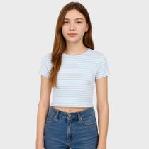 Cropped canelada juvenil manga curta Cropped canelada juvenil manga curta