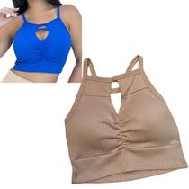 Cropped Canelado Feminino Conforto Estilo Varias Cores Bojo
