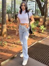 Cropped Canelado Feminino Gola Alta