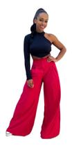 Cropped Canelado Feminino Manga Longa Sem Bojo Gola Alta