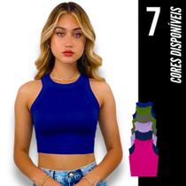 CROPPED CANELADO Feminino Regata Blusinha Fitness Camiseta Academia Corrida Yoga Top 846