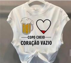 Cropped carnaval copo cheio coração vazio