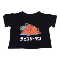 Cropped Chainsaw Man Pochita Baby Look Blusinha Feminina SF445