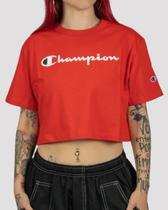 Cropped Champion Script Logo Ink - Vermelho Scarlet Cropped Champion Script Logo Ink - Vermelho Scarlet