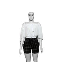 Cropped Ciganinha Blusa Feminina - Crepe Bubble