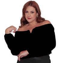 Cropped Ciganinha Com Manga Longa Plus Size