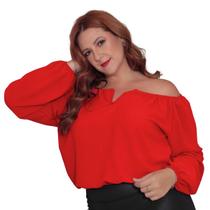 Cropped Ciganinha Com Manga Longa Plus Size