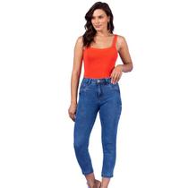 Cropped cintura alta * jeans com elastano