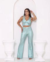 Cropped com amarração e calça pantalona!