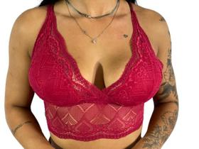 Cropped Com Decote Bojo Regata Blusinha Renda Feminino Não É Transparente R11