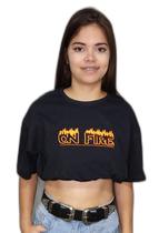 Cropped com Elástico Reveza On Fire