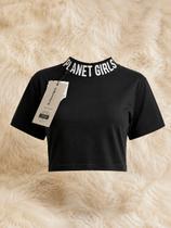 Cropped com gola Estampada Planet Girls Cropped com gola Estampada Planet Girls