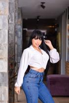 Cropped com manga bufante/ Branco Cropped com manga bufante/ Branco