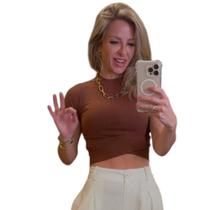 Cropped Com Manga Canelado