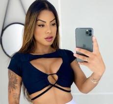 Cropped com manga e amarração