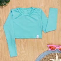 Cropped com Proteção UV50+ Praia e Piscina Jovem Verde Água