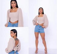 Cropped cor rosé tamanho médio
