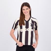 Cropped Corinthians Box Raglan Feminino Listrado