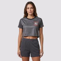 Cropped Corinthians Mito Feminina Cinza Cropped Corinthians Mito Feminina Cinza