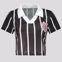 Cropped Corinthians Retrô Feminino Preto Cropped Corinthians Retrô Feminino Preto