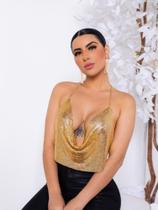 Cropped correntinha brilhoso