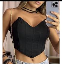 Cropped Corselet Bojo morcego modelo triangulo