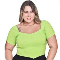 Cropped Corset Plus Size Manga Curta Alfaiataria G ao G4 Cropped Corset Plus Size Manga Curta Alfaiataria G ao G4