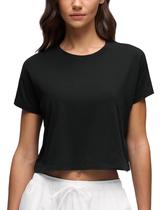 Cropped CRZ YOGA em Algodão Pima Preto Médio