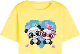 Cropped Curto T Shirt Algodão Premium 2 Panda