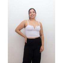 Cropped De Alça Com Bojo Corte Em V