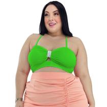 Cropped de alças finas basico com bojo e amarração cruzada nas costas duna veste 44 46 48 50 - G GG