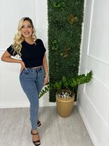 Cropped de algodão com mangas dobradas t shirt de alta qualidade