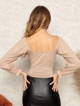 Cropped de manga princesa fechado elaték