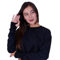 Cropped de Moletom Feminino Blusa de Inverno Manga Longa Moletinho com Regulagem - CASACO LOUISE