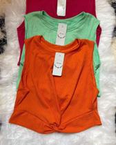 Cropped de nó sem manga tamanho P